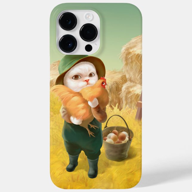 Adorable Cat with Hen on Farm Case-Mate iPhone Case (Back)