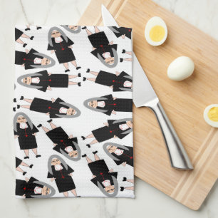 Adorable Catholic Nuns Tea Towel