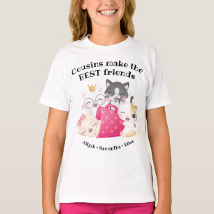 Adorable Cats Cousins Make the Best Friends Custom T-Shirt