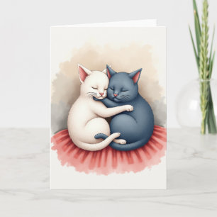 Adorable Cats Hugging Card