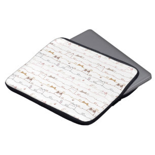 Adorable Cats Peeking Over Hearts Laptop Sleeve