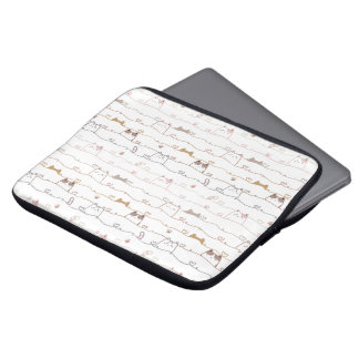 Adorable Cats Peeking Over Hearts  Laptop Sleeve