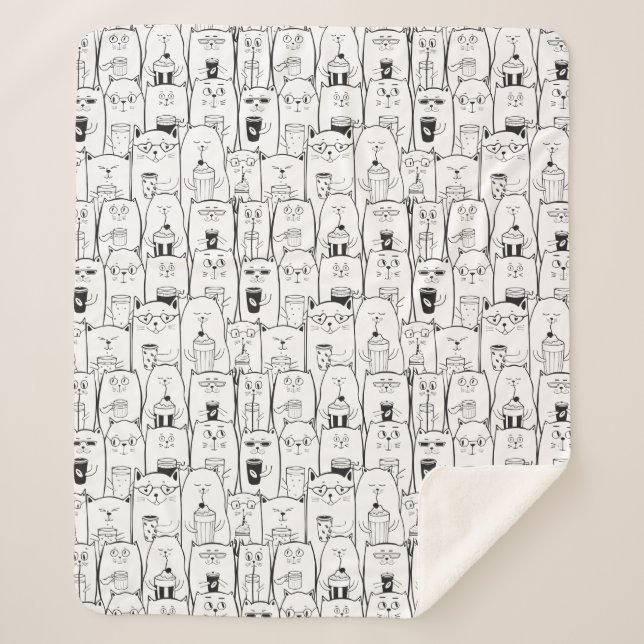 Adorable Cats Sherpa Blanket (Front)