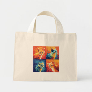 Adorable Cats silhouette Stylist Tote Bags