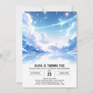 Adorable Celestial Digital Birthday Invitation