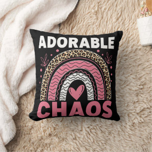 Adorable Chaos Black Leopard Rainbow Kids Pillow