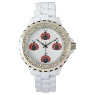 Adorable cheerful cute girly ladybugs watch