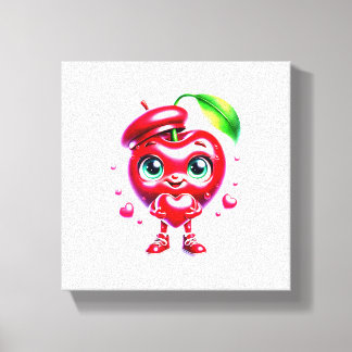 "Adorable Cherry Heart Wall Art" Canvas Print
