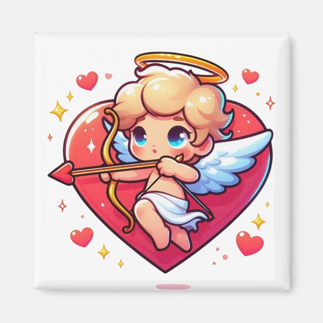 Adorable Cherub Cupid's Romantic Aim  Magnet (Front)