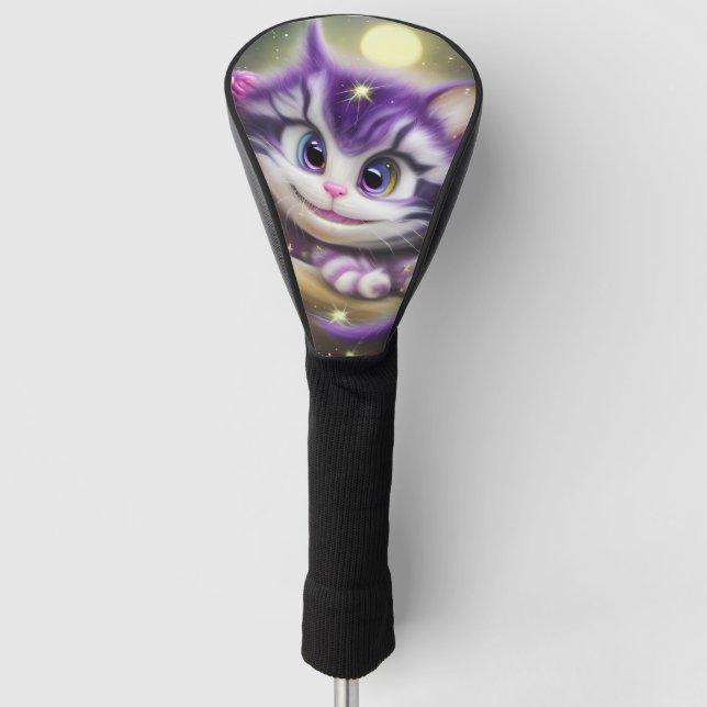Adorable Cheshire Kitten Golf Head Cover (Front)
