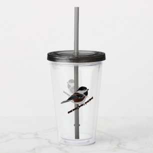 Adorable Chestnut Backed Chickadee Bird Acrylic Tumbler