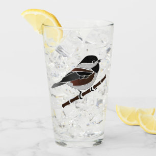 Adorable Chestnut Backed Chickadee Bird Glass
