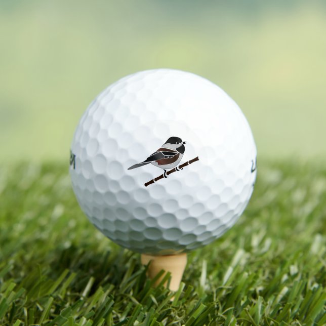 Adorable Chestnut Backed Chickadee Bird Golf Balls (Insitu Tee)