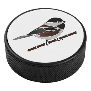 Adorable Chestnut Backed Chickadee Bird Hockey Puck