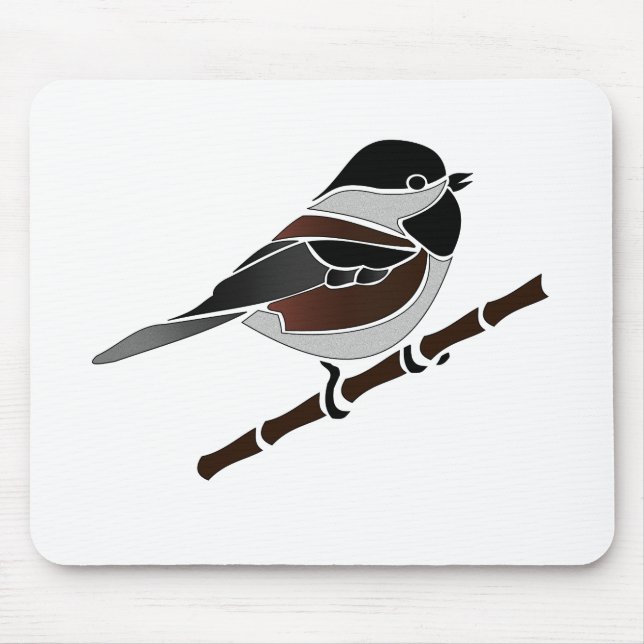 Adorable Chestnut Backed Chickadee Bird Mouse Mat (Front)