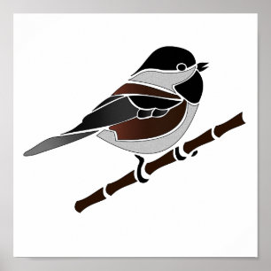 Adorable Chestnut Backed Chickadee Bird Poster