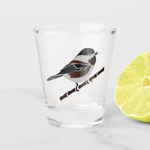 Adorable Chestnut Backed Chickadee Bird Shot Glass