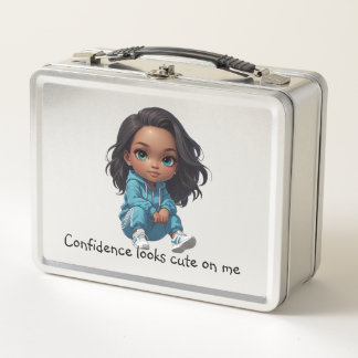 Adorable Chibi girl with sneakers  Metal Lunch Box