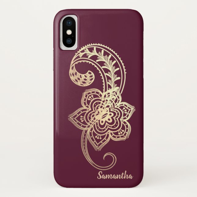 Adorable Chic Gold Paisley   -Personalised Case-Mate iPhone Case (Back)