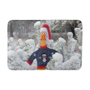 Adorable Chicken Christmas Bath Mat! Mat