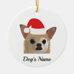 Adorable Chihuahua Christmas Ceramic Tree Decoration