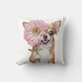 Adorable Chihuahua Watercolor Illustration  Cushion