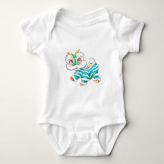 Adorable Chinese New Year Dragon 2012 Blue Baby Bodysuit