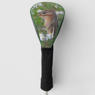 Adorable Chipmunk in flowers Golf Head Cover