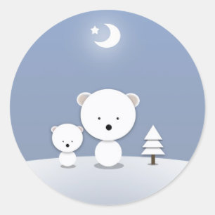 Adorable Chirsmas Polar Bear Stickers