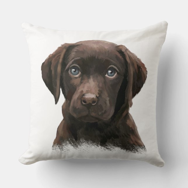 Adorable Chocolate Lab Cushion (Front)