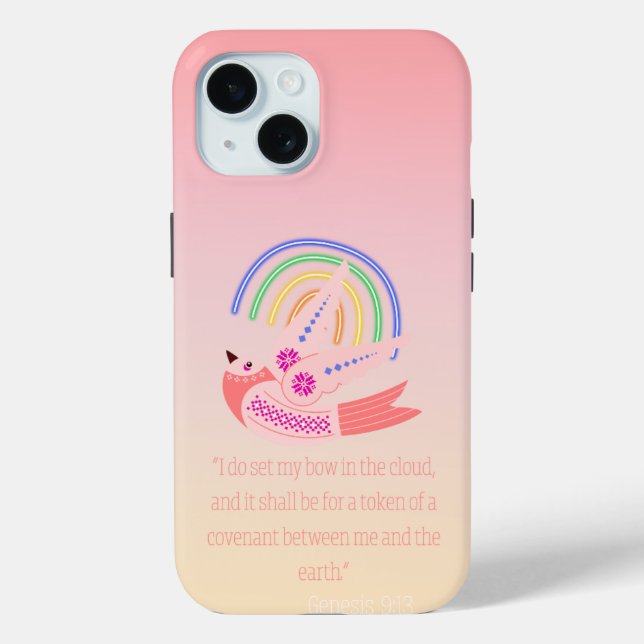 Adorable Christian Folk Dove Colourful Boho Rainbo Case-Mate iPhone Case (Back)