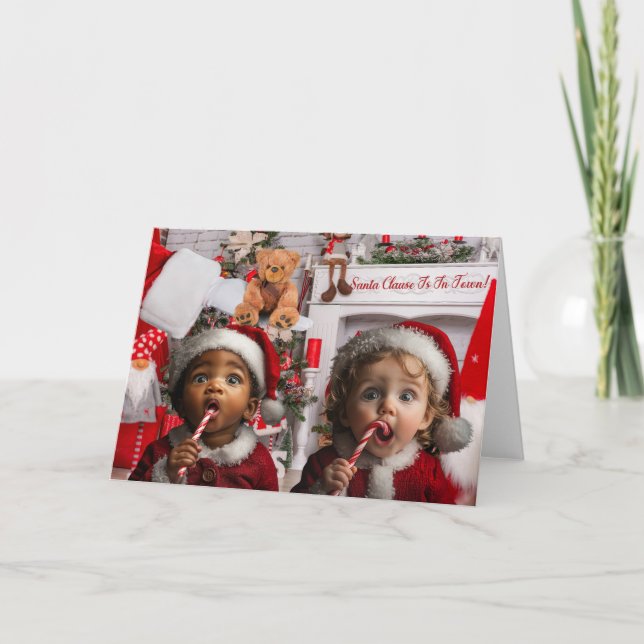 Adorable Christmas Babies Holiday Card  (Front)