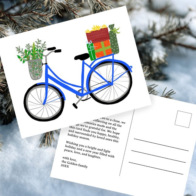 Adorable Christmas Bicycle Holiday Gifts CUSTOM Postcard (Adorable Christmas Bicycle Holiday Gifts CUSTOM Postcard
)