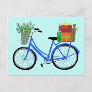 Adorable Christmas Bicycle Holiday Xmas Gifts Postcard