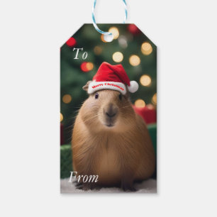 Adorable Christmas Capybara, Gift Tags