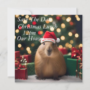 Adorable Christmas Capybara, Save The Date