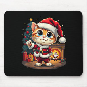 Adorable Christmas Cat Santa Claus Lovely Xmas Kit Mouse Mat