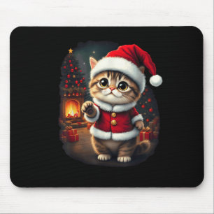 Adorable Christmas Cat Santa Claus Lovely Xmas Kit Mouse Mat