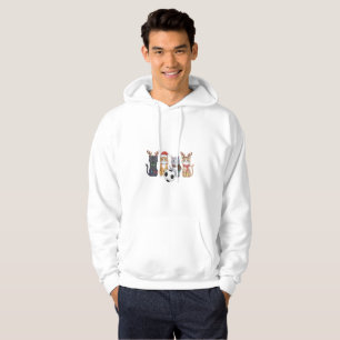 Adorable Christmas Cats with Soccer Ball Hoodie