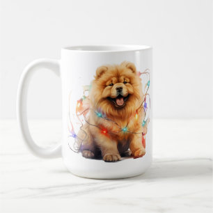 ADORABLE CHRISTMAS CHOW PUPPY DOG COFFEE MUG