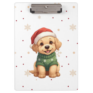 Adorable Christmas Dog - Festive Puppy Christmas Clipboard