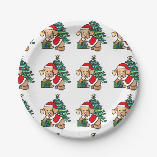 Adorable Christmas dog Plates (Front)