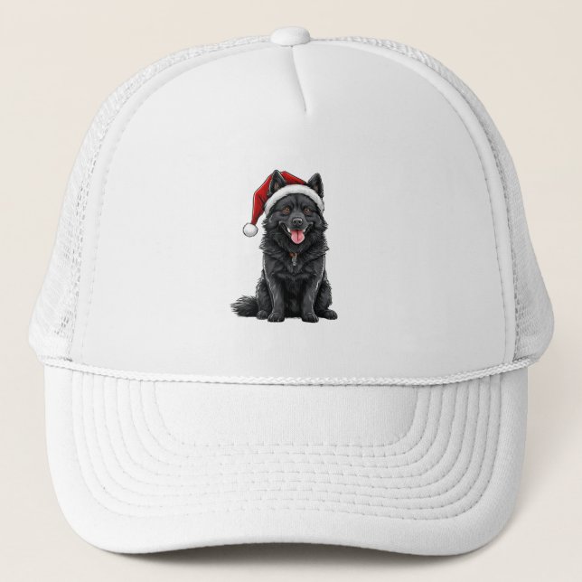 Adorable Christmas Dog Trucker Hat (Front)