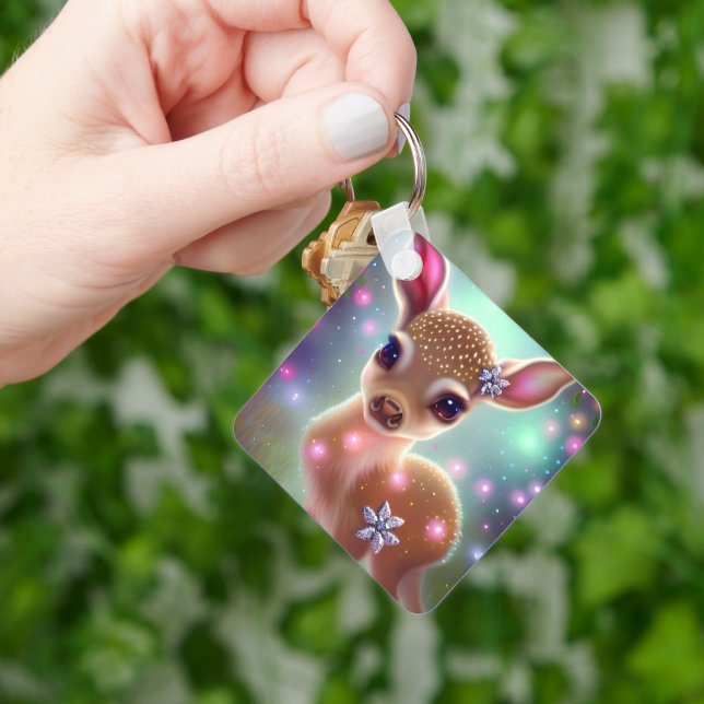 Adorable Christmas Fawn Key Ring (Hand)