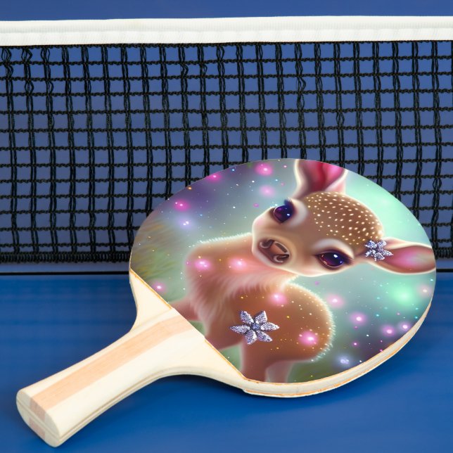 Adorable Christmas Fawn Ping Pong Paddle (Insitu)