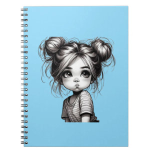 Adorable Christmas Girl with Pout - Cute Gift Idea Notebook