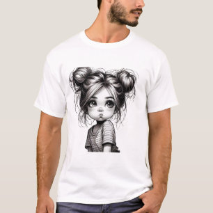 Adorable Christmas Girl with Pout - Cute Gift Idea T-Shirt