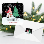 Adorable Christmas Gnome Name Sticker<br><div class="desc">This adorable1.5-inch Square Christmas Gnome sticker is perfect for your holiday bake goods and mailings! Easy online Personalisation! Happy Holidays!</div>