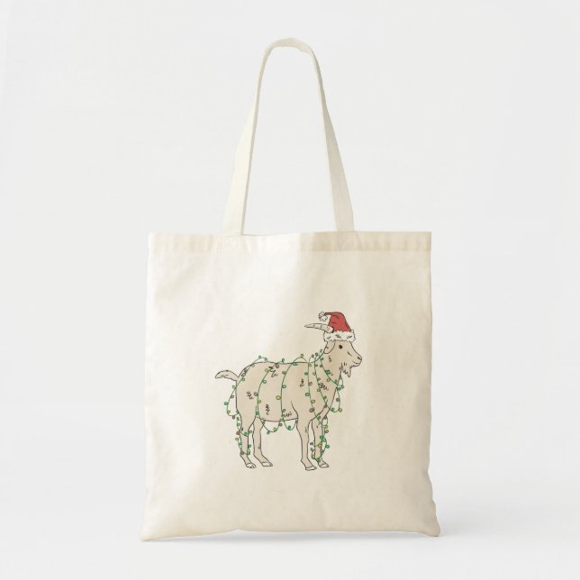 Adorable Christmas Goat Tote Bag (Front)