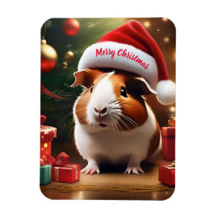 Adorable Christmas Guinea Pig, Magnet